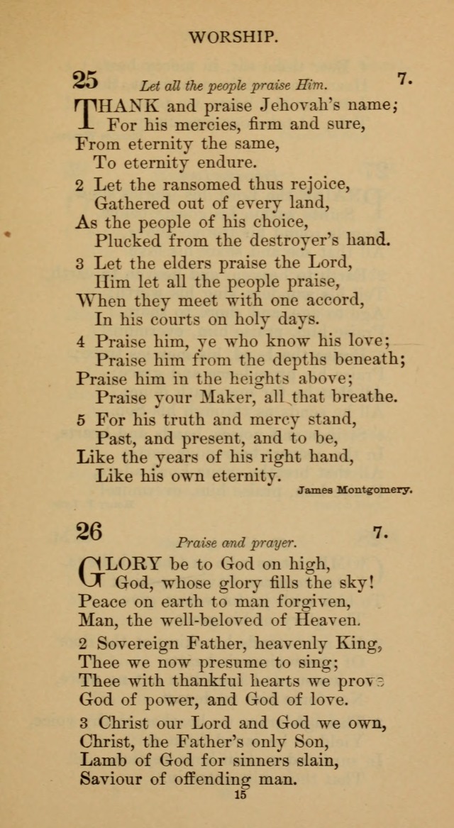 Hymnal of the Methodist Episcopal Church page 15