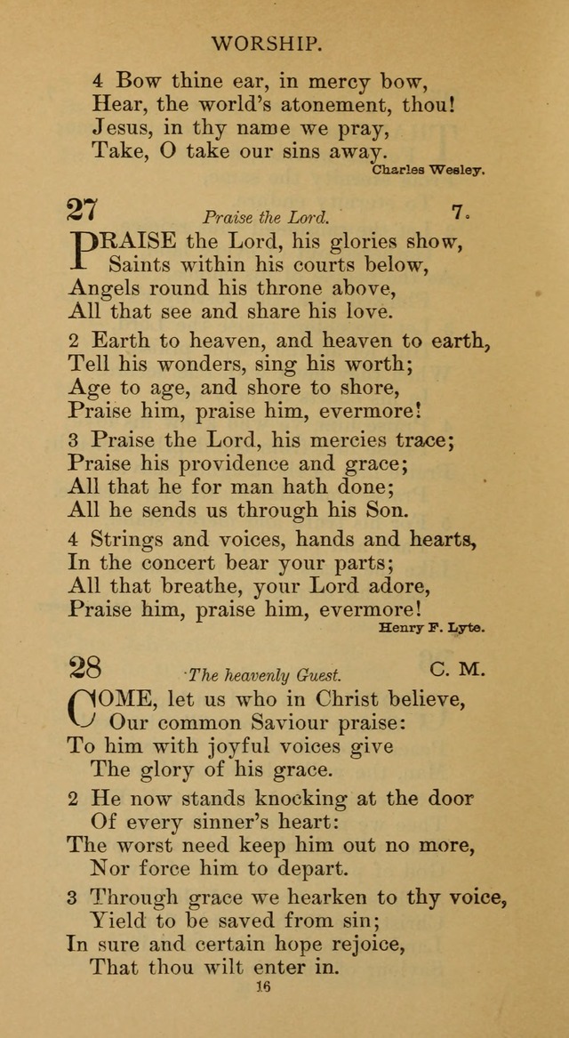 Hymnal of the Methodist Episcopal Church page 16