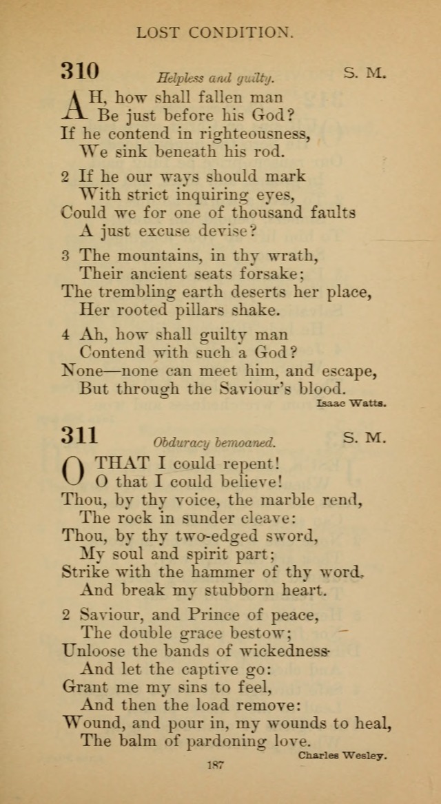 Hymnal of the Methodist Episcopal Church page 187