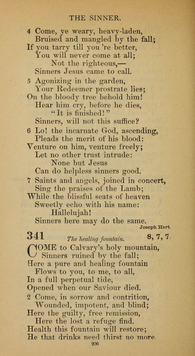 Hymnal of the Methodist Episcopal Church page 206