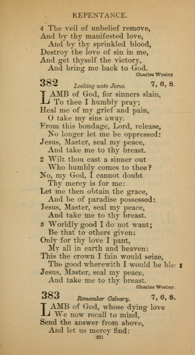 Hymnal of the Methodist Episcopal Church page 231