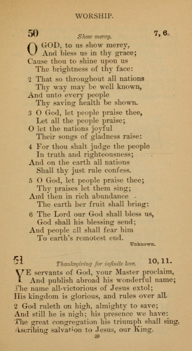 Hymnal of the Methodist Episcopal Church page 29