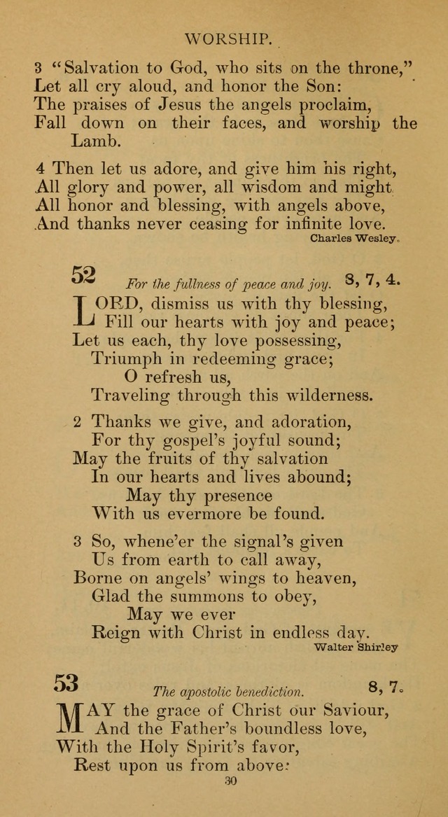 Hymnal of the Methodist Episcopal Church page 30