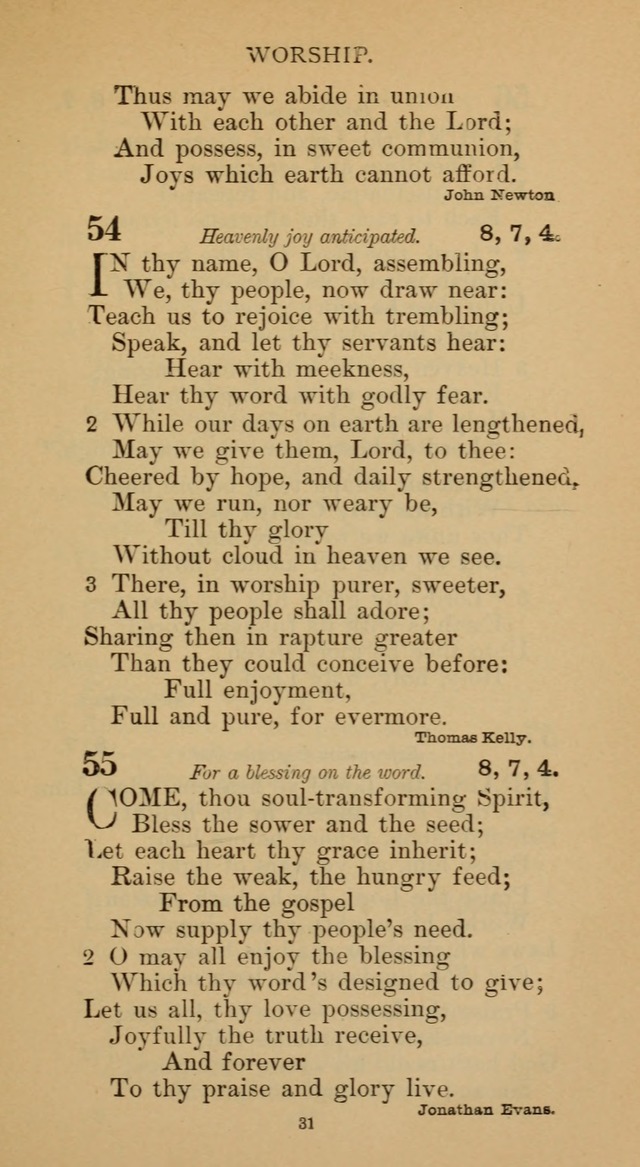 Hymnal of the Methodist Episcopal Church page 31