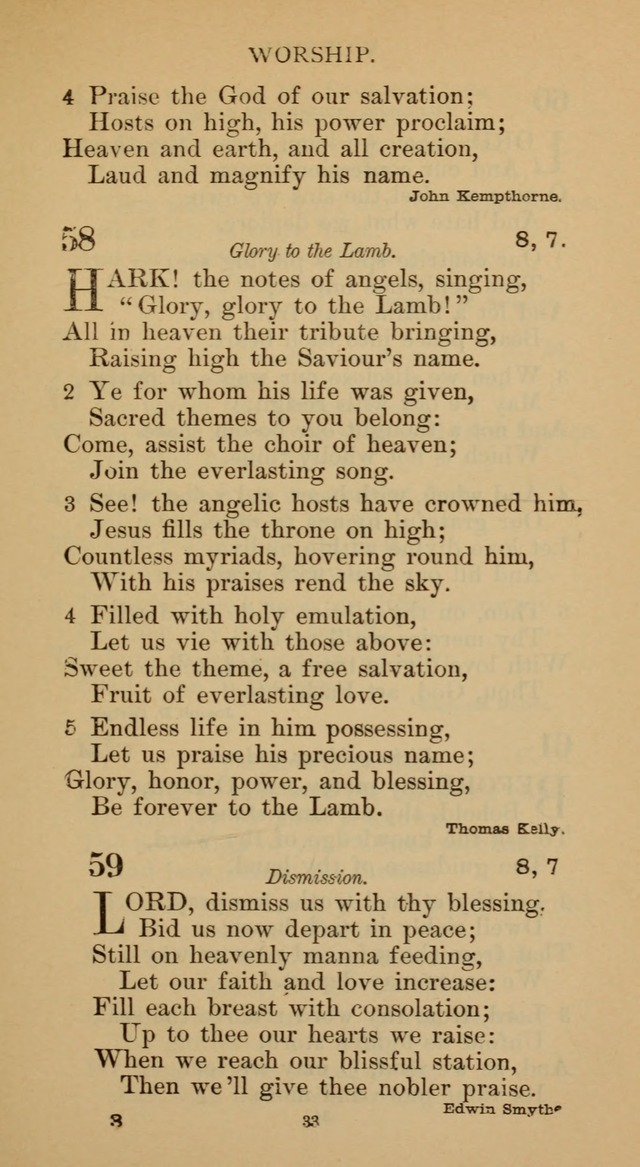 Hymnal of the Methodist Episcopal Church page 33