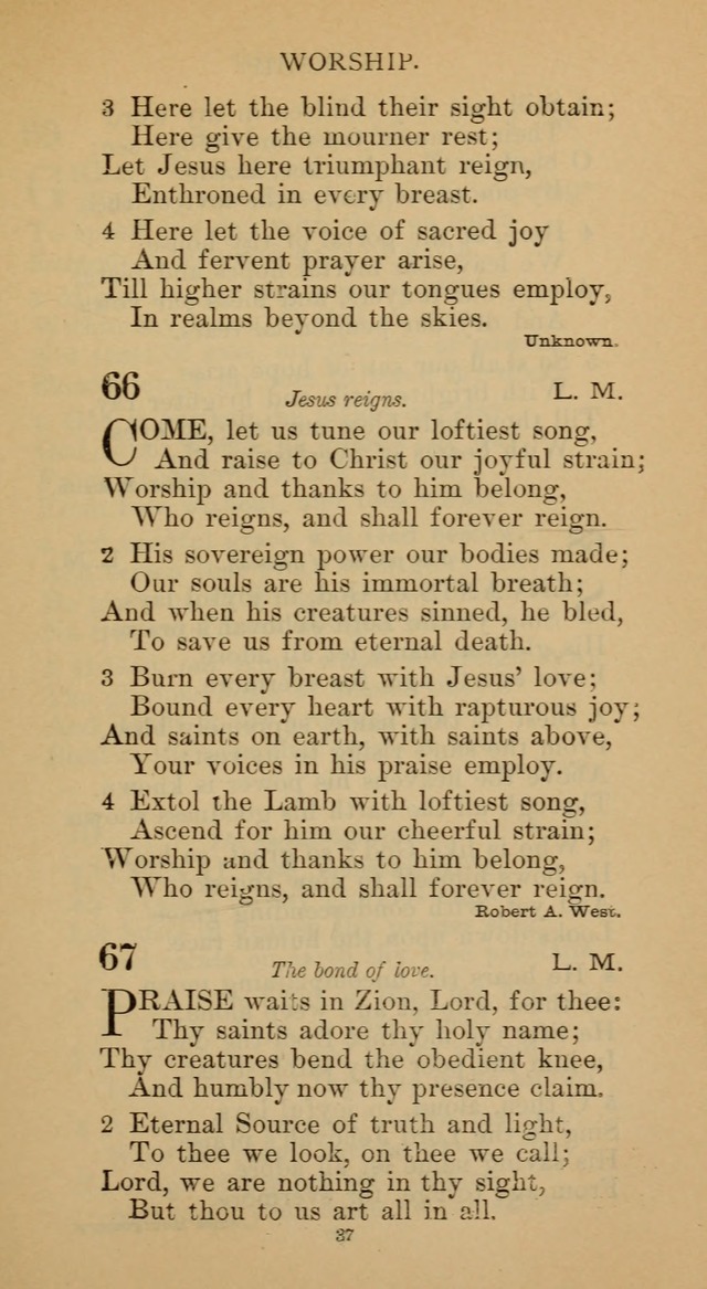 Hymnal of the Methodist Episcopal Church page 37