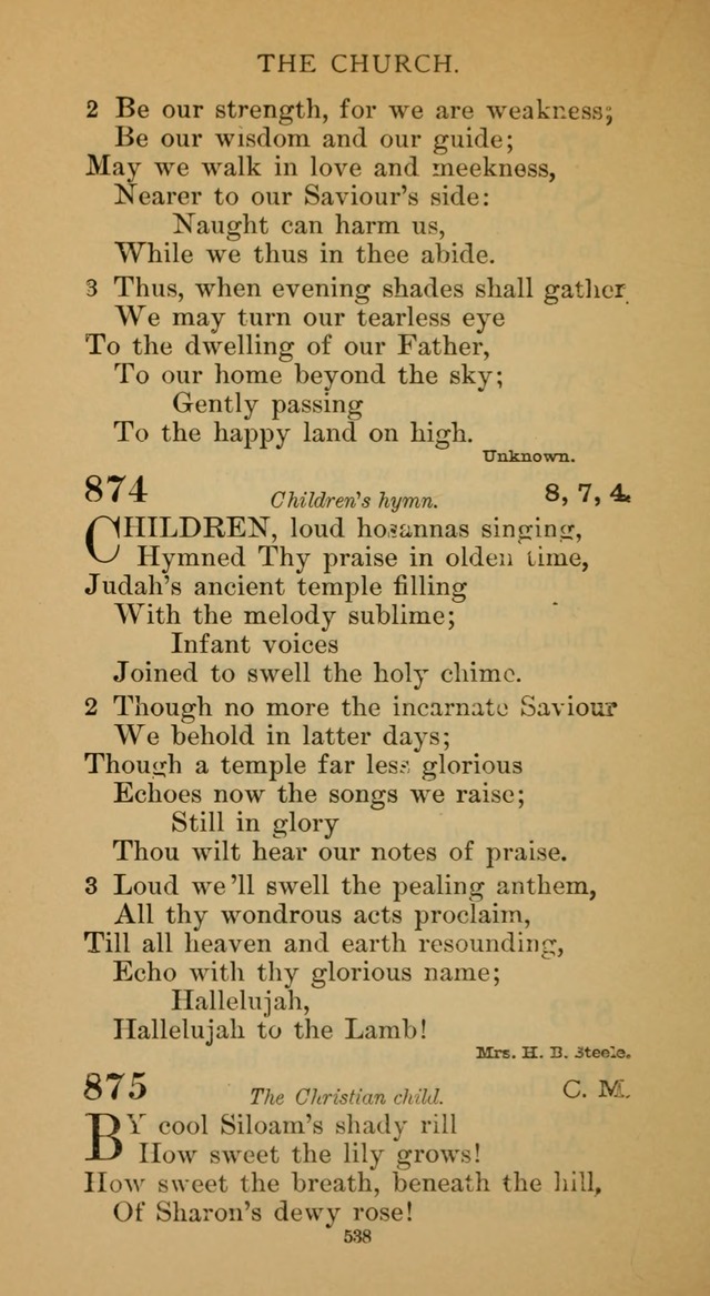 Hymnal of the Methodist Episcopal Church page 538