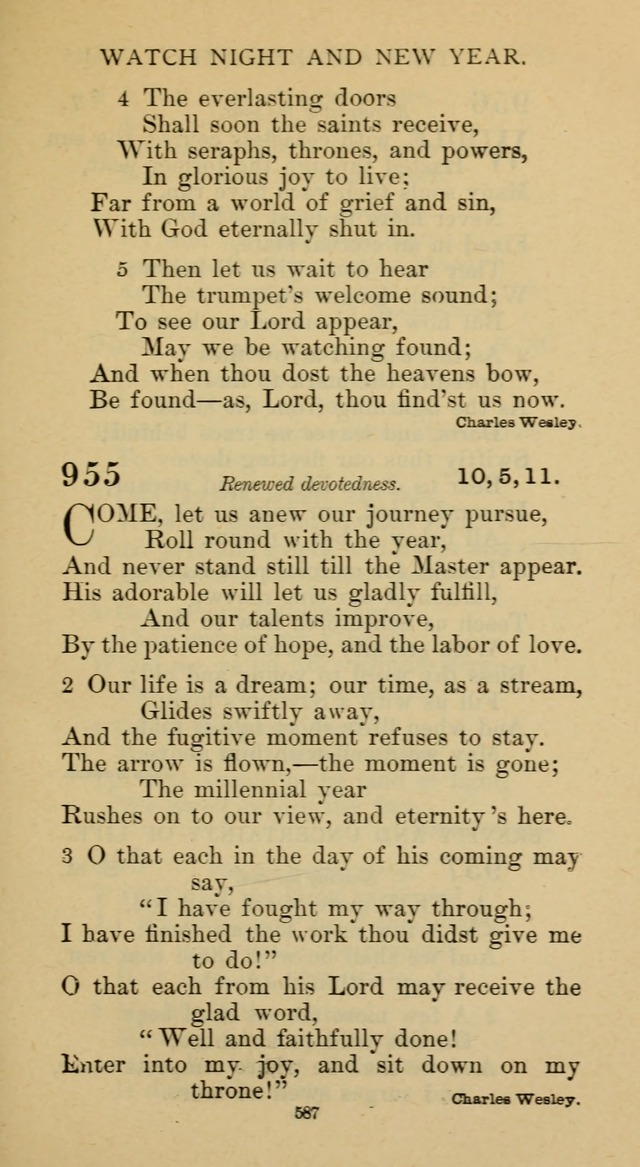 Hymnal of the Methodist Episcopal Church page 587