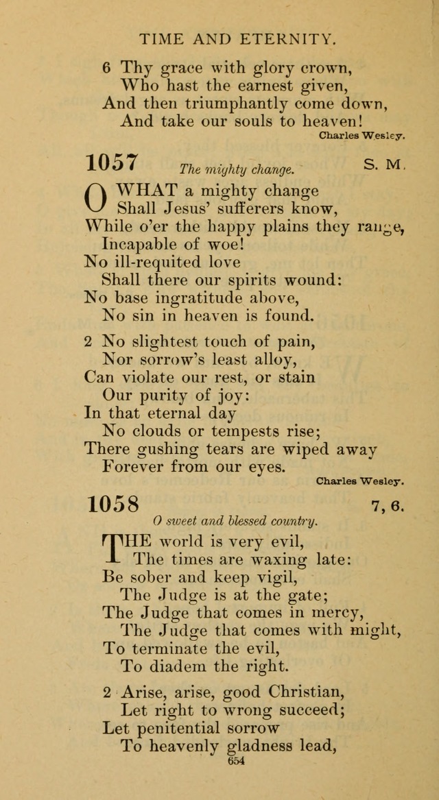 Hymnal of the Methodist Episcopal Church page 654