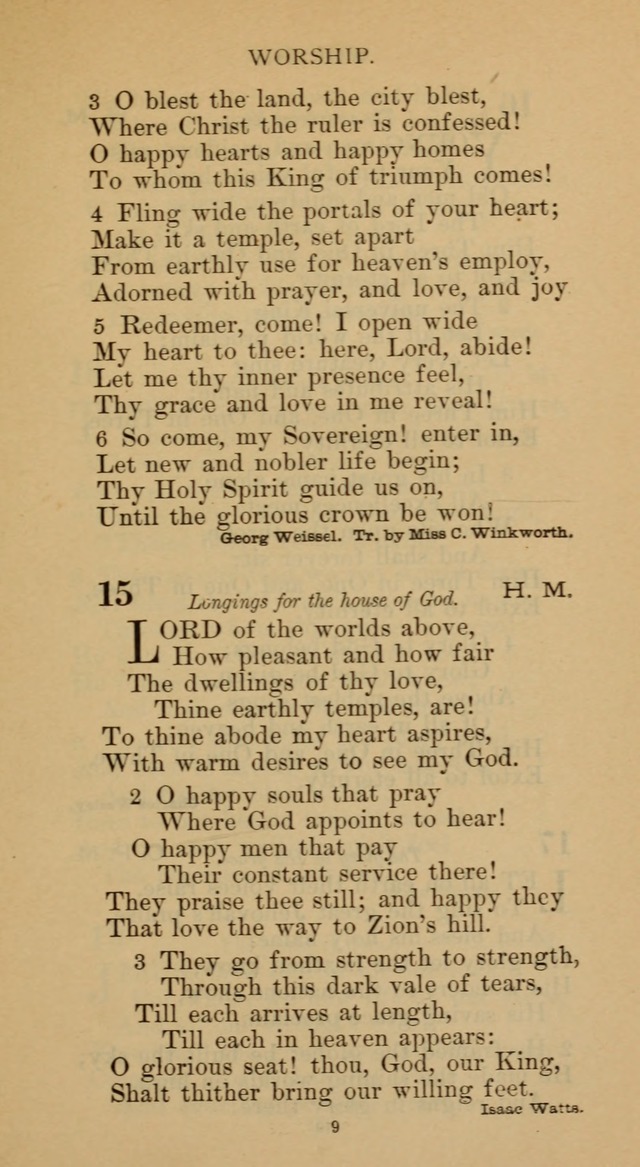 Hymnal of the Methodist Episcopal Church page 9