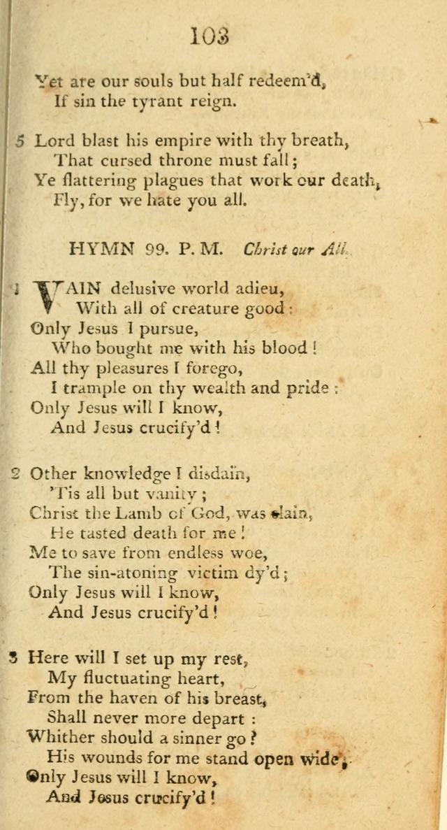 Hymns, Original and  Selected, for the Use of Christians. (5th ed. corr.) page 105