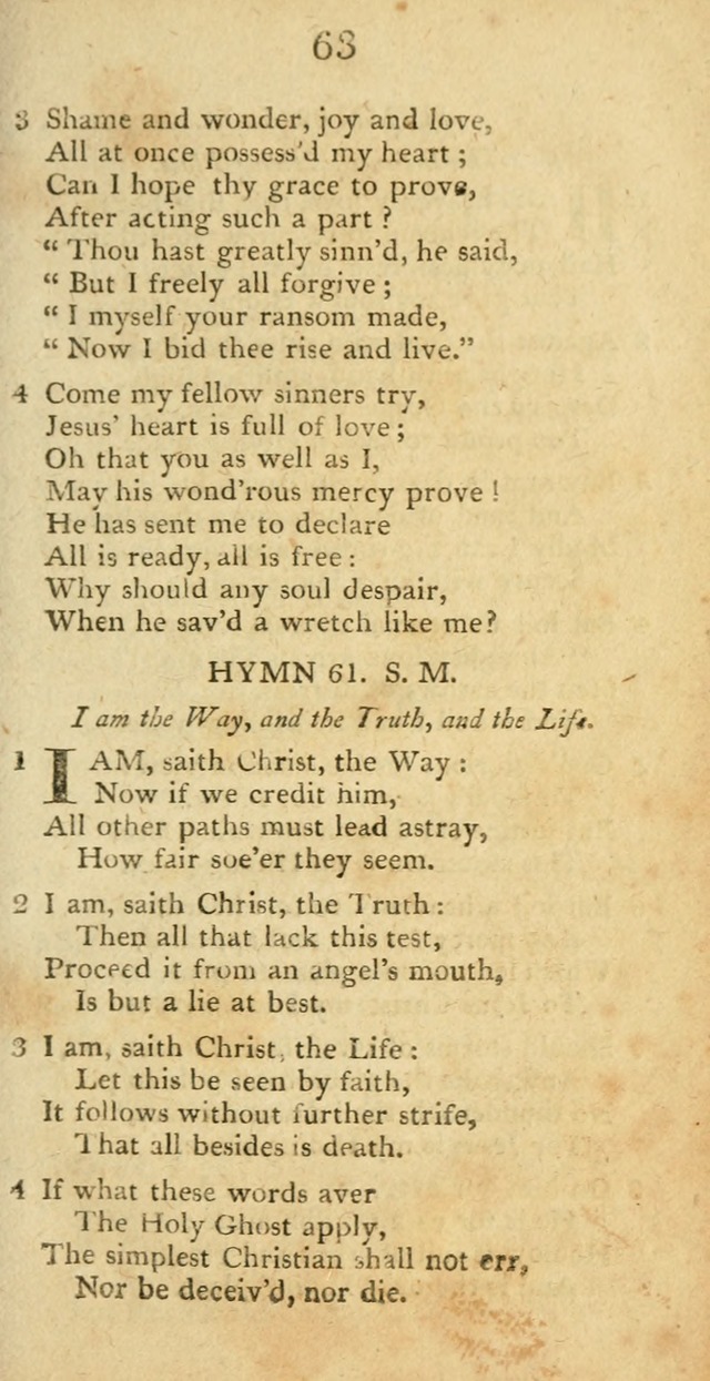 Hymns, Original and  Selected, for the Use of Christians. (5th ed. corr.) page 63