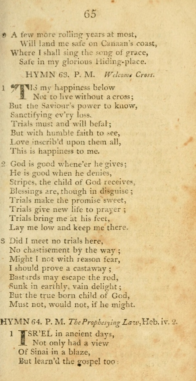 Hymns, Original and  Selected, for the Use of Christians. (5th ed. corr.) page 65