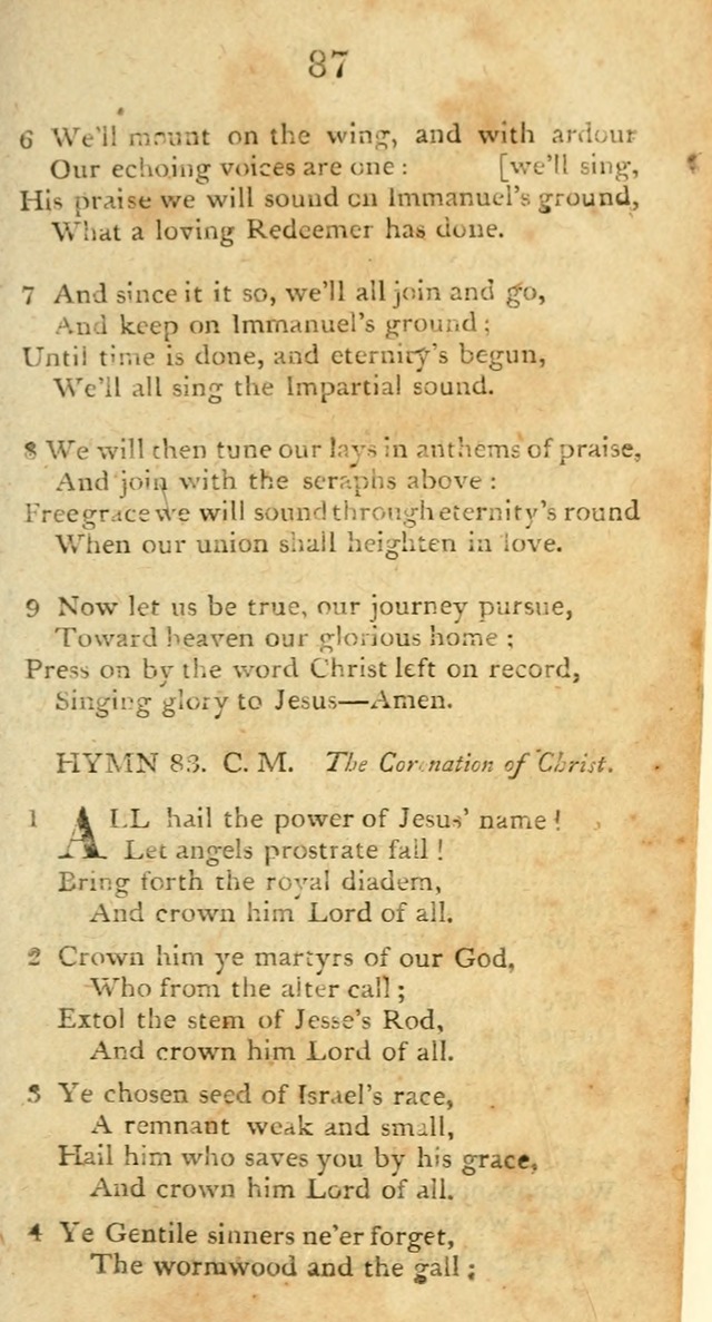 Hymns, Original and  Selected, for the Use of Christians. (5th ed. corr.) page 87