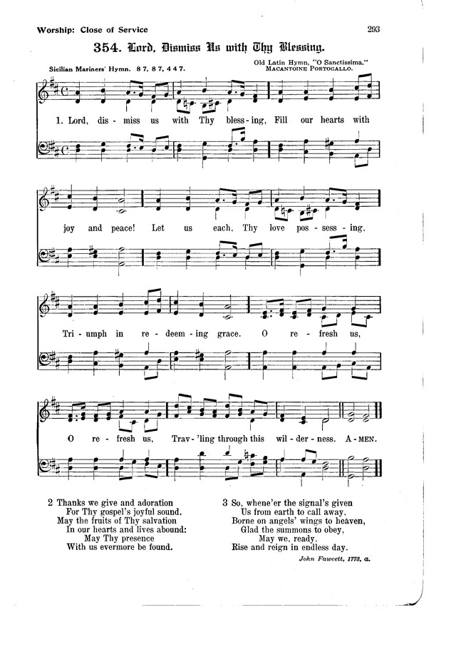 The Hymnal and Order of Service page 293