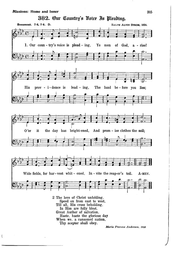 The Hymnal and Order of Service page 315