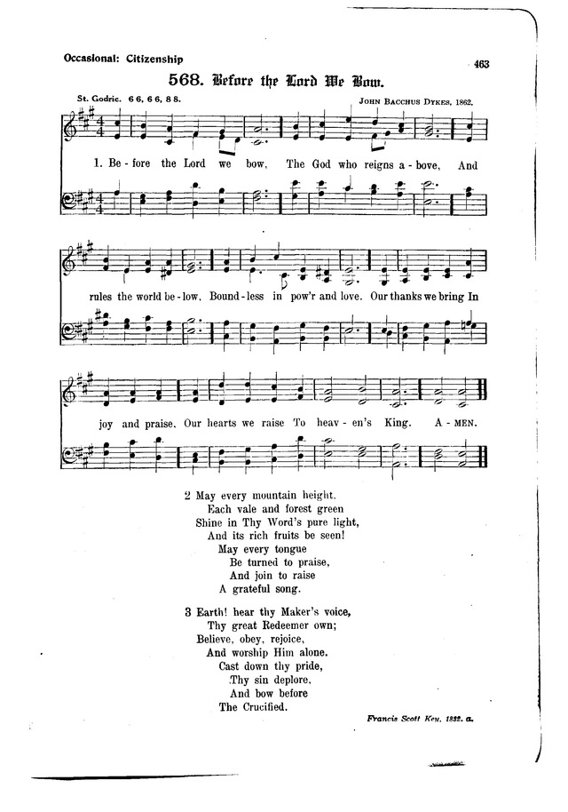 The Hymnal and Order of Service page 463