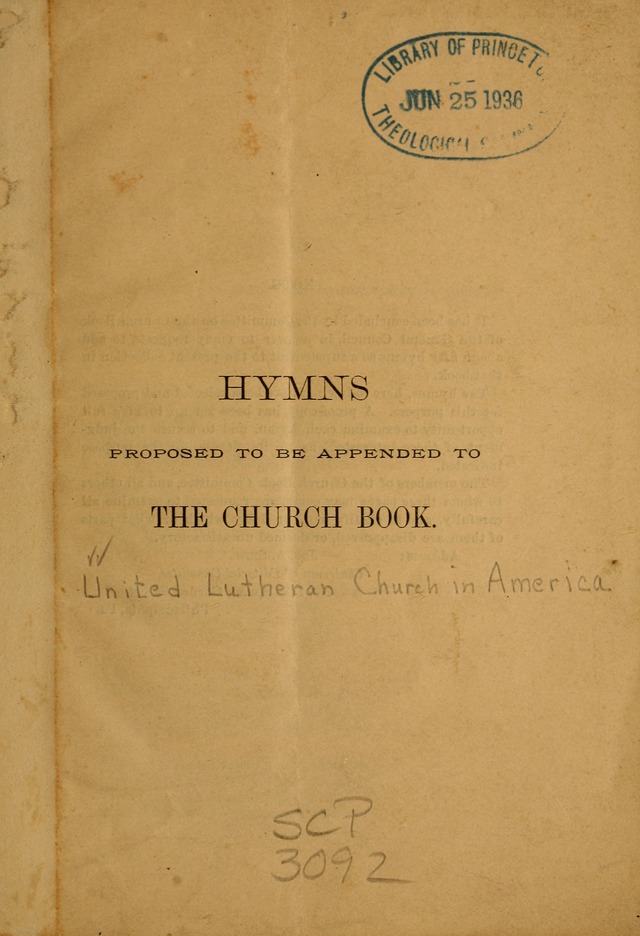 Hymns proposed to be appended to the Church book. page 2
