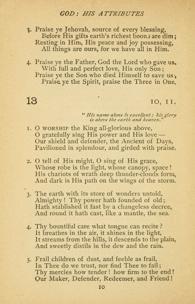 Hymnal of the Presbyterian Church in Canada page 10