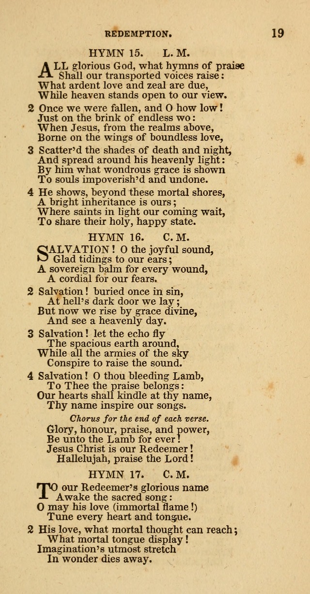 Hymns of the Protestant Episcopal Church of the United States, as authorized by the General Convention: with an additional selection page 19