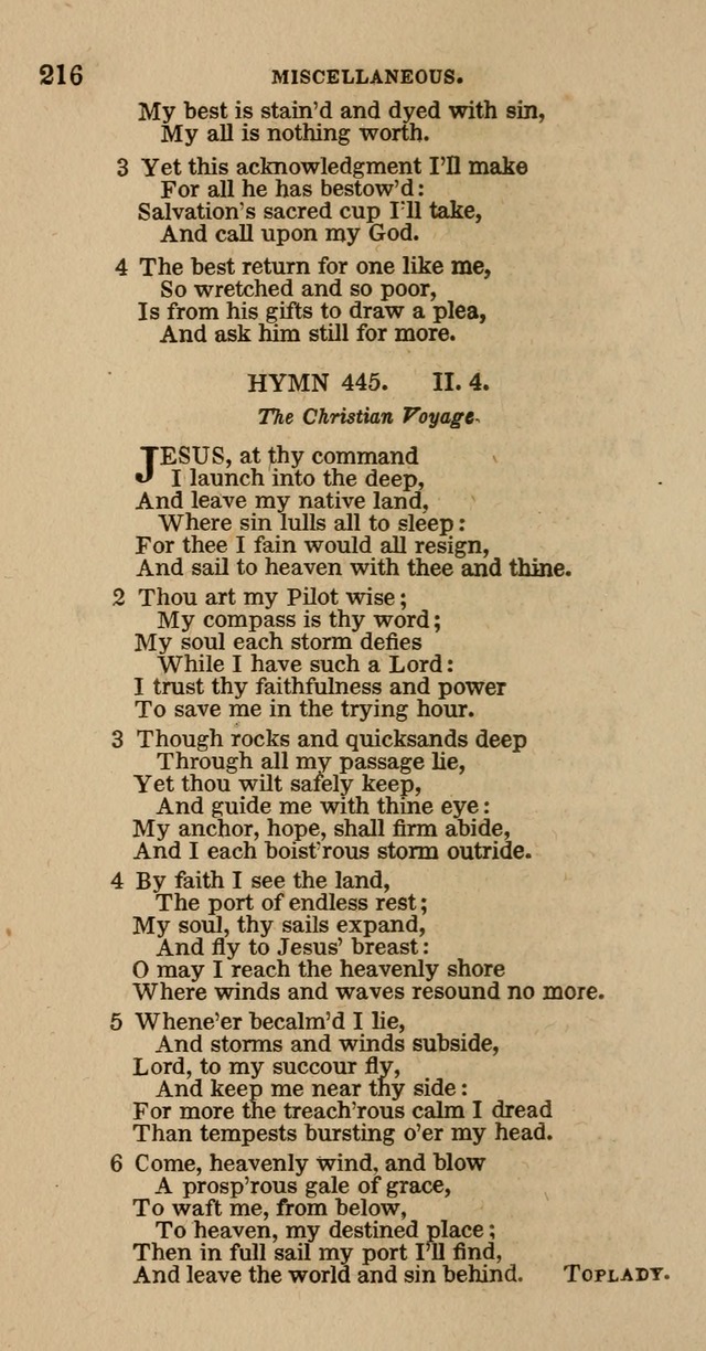 Hymns of the Protestant Episcopal Church of the United States, as authorized by the General Convention: with an additional selection page 216