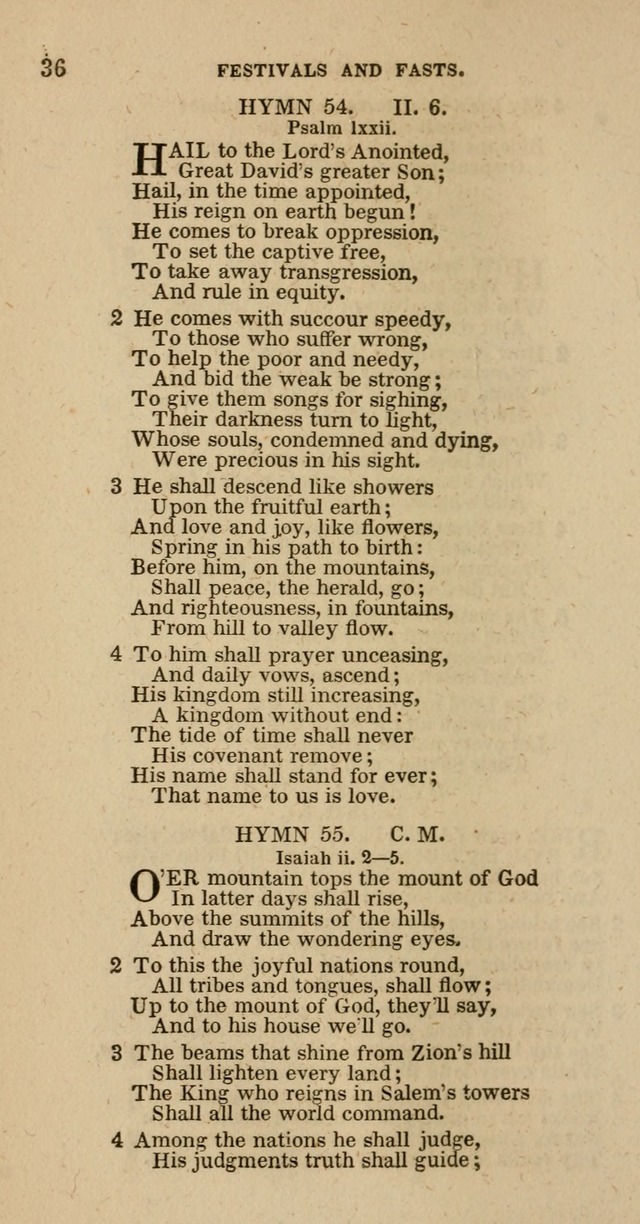 Hymns of the Protestant Episcopal Church of the United States, as authorized by the General Convention: with an additional selection page 36