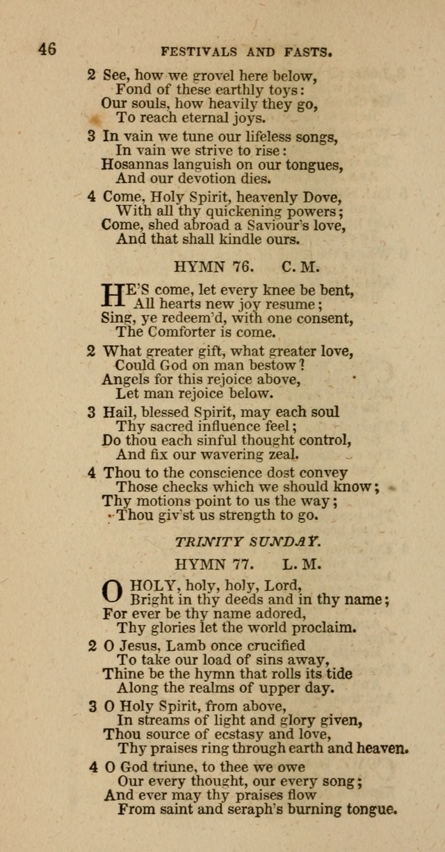 Hymns of the Protestant Episcopal Church of the United States, as authorized by the General Convention: with an additional selection page 46