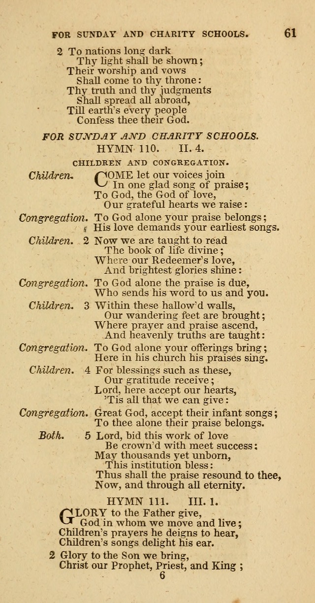 Hymns of the Protestant Episcopal Church of the United States, as authorized by the General Convention: with an additional selection page 61