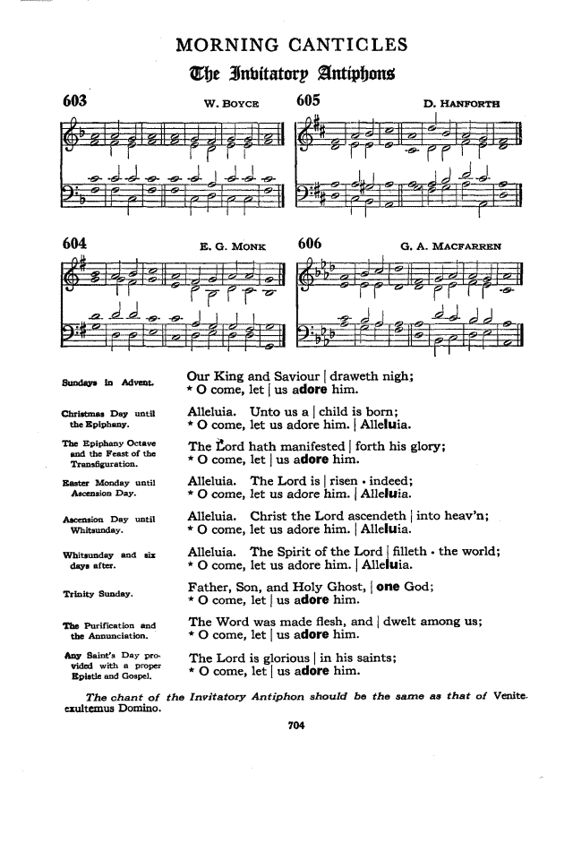 The Hymnal of the Protestant Episcopal Church in the United States of America 1940 page 704
