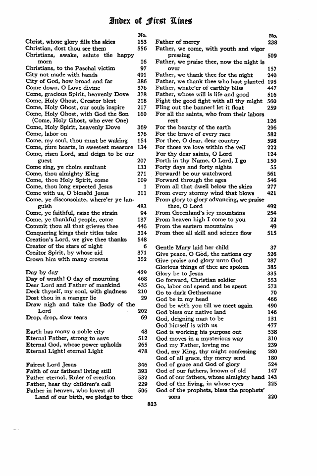 The Hymnal of the Protestant Episcopal Church in the United States of America 1940 page 823