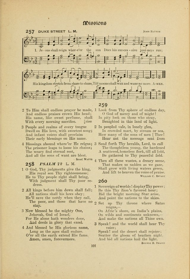Hymns, Psalms and Gospel Songs: with responsive readings page 101