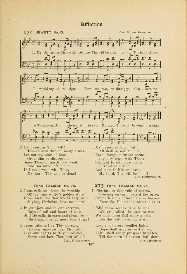Hymns, Psalms and Gospel Songs: with responsive readings page 107