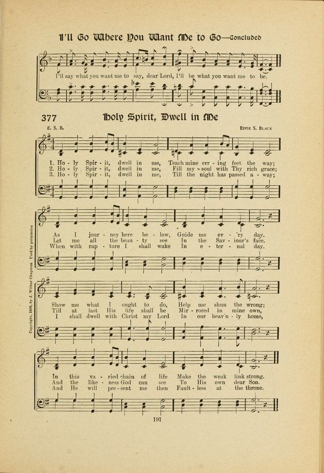 Hymns, Psalms and Gospel Songs: with responsive readings page 191