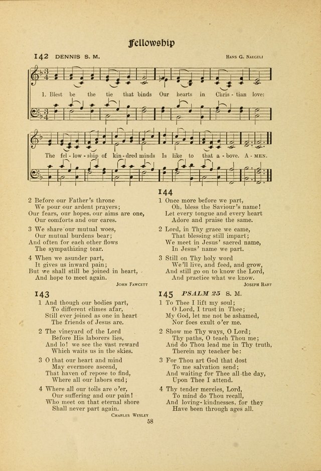 Hymns, Psalms and Gospel Songs: with responsive readings page 58