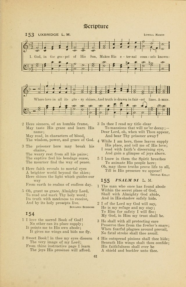 Hymns, Psalms and Gospel Songs: with responsive readings page 61