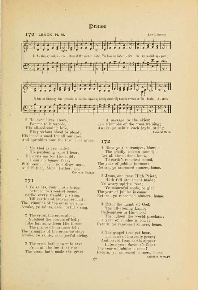 Hymns, Psalms and Gospel Songs: with responsive readings page 67