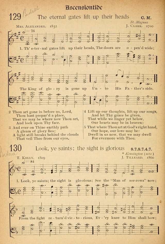 The Hymnal: revised and enlarged as adopted by the General Convention of the Protestant Episcopal Church in the United States of America in the of our Lord 1892..with music, as used in Trinity Church page 154