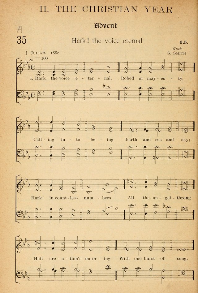 The Hymnal: revised and enlarged as adopted by the General Convention of the Protestant Episcopal Church in the United States of America in the of our Lord 1892..with music, as used in Trinity Church page 38