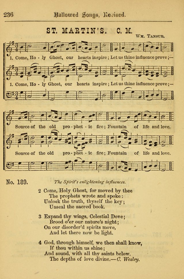 Hallowed Songs: for prayer and social meetings, containing hymns and tunes, carefully selected from all sources, both old and new, and are of the most spiritual..(Newly Revised) page 236
