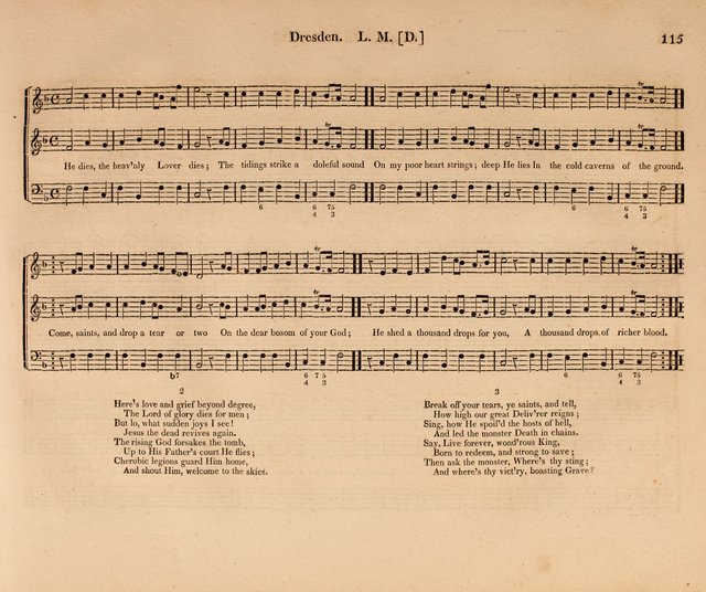 Harmonia Sacra: a Compilation of Psalm and Hymn Tunes [from the most celebrated European masters] page 115