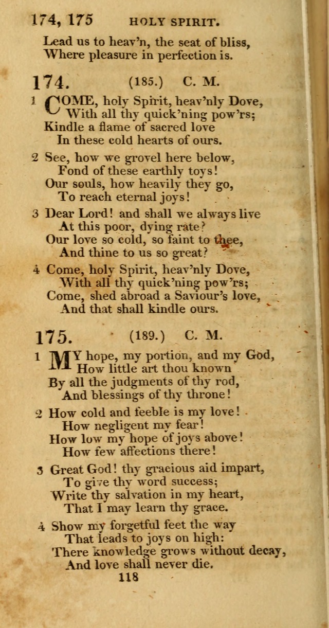 Hymns, Selected and Original: for public and private worship (1st ed.) page 118