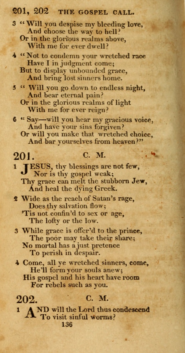 Hymns, Selected and Original: for public and private worship (1st ed.) page 136