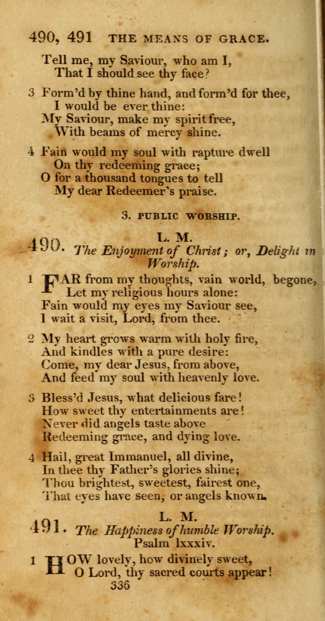 Hymns, Selected and Original: for public and private worship (1st ed.) page 336