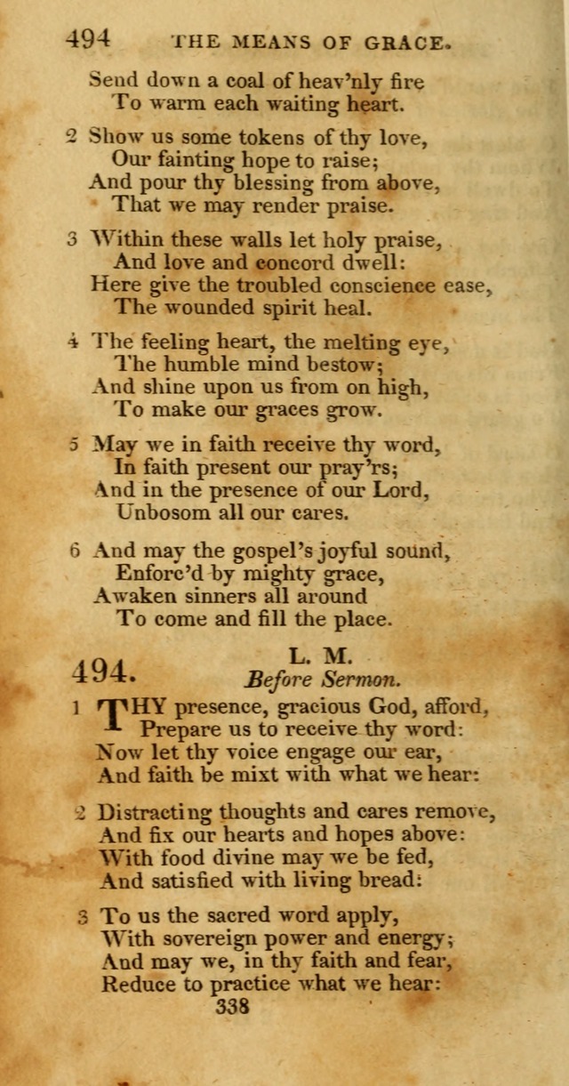 Hymns, Selected and Original: for public and private worship (1st ed.) page 338