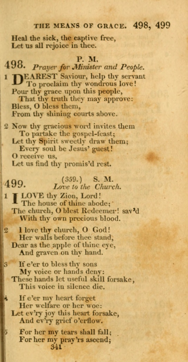 Hymns, Selected and Original: for public and private worship (1st ed.) page 341