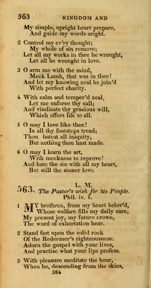Hymns, Selected and Original: for public and private worship (1st ed.) page 384