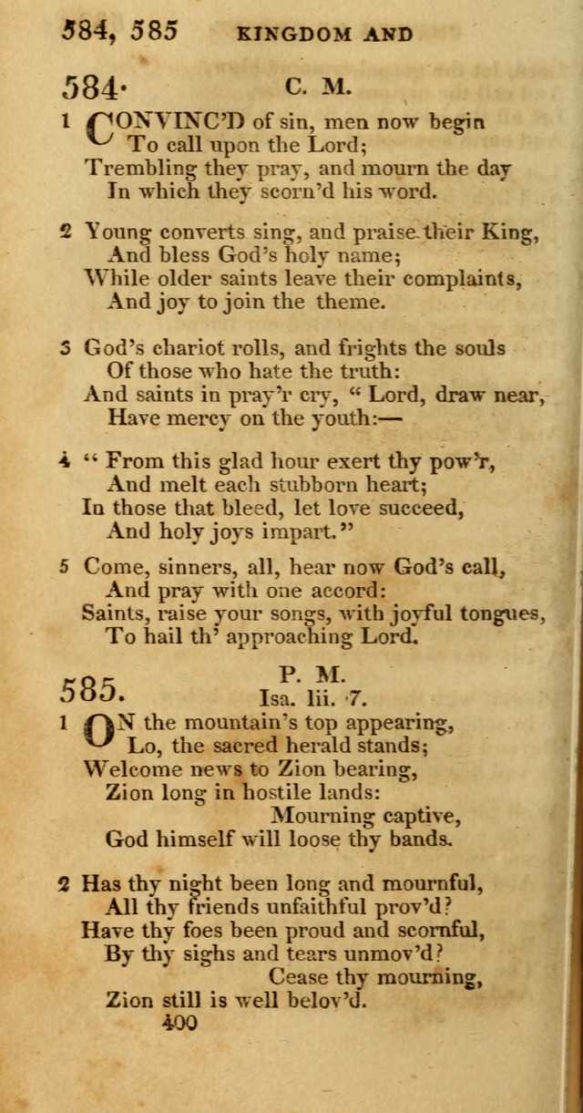 Hymns, Selected and Original: for public and private worship (1st ed.) page 400
