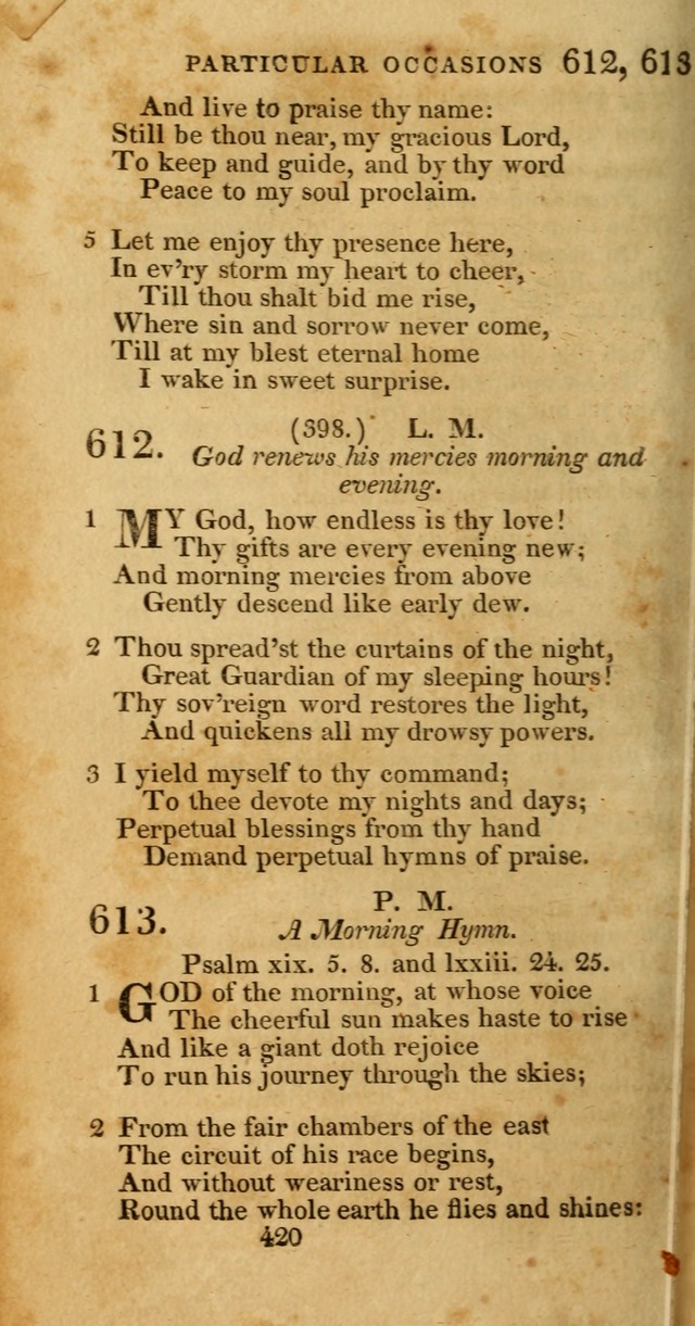 Hymns, Selected and Original: for public and private worship (1st ed.) page 420