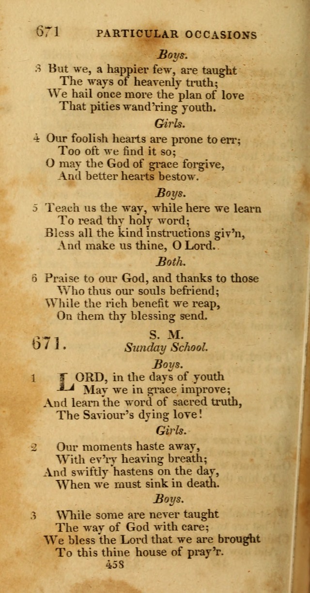 Hymns, Selected and Original: for public and private worship (1st ed.) page 458