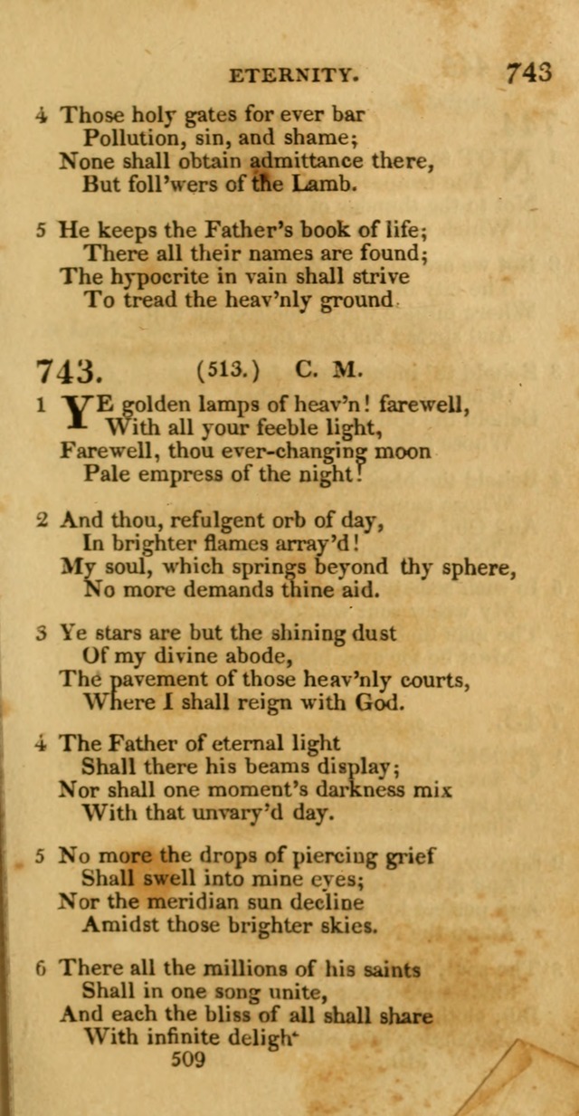 Hymns, Selected and Original: for public and private worship (1st ed.) page 509